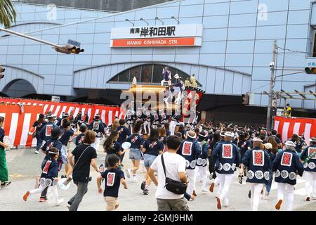 Traditional Kishiwada 'Danjiri Festival' in Kishiwada City, Osaka Prefecture, Japan, was cancelled in 2020 due to COVID-19 infection. Many spectators along the roadside refrained from watching the festival amid infection control measures. on September 19, 2021 in Tokyo, Japan. (Photo by Kazuki Oishi/Sipa USA) Stock Photo