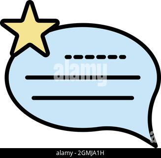 Online vote chat icon. Outline online vote chat vector icon color flat isolated Stock Vector