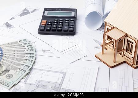 Construction mortgage, mortgage lending, mortgage cost calculation Stock Photo