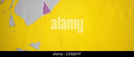 Old posters ripped torn creased crumpled paper grunge textures backgrounds surface backdrop Stock Photo