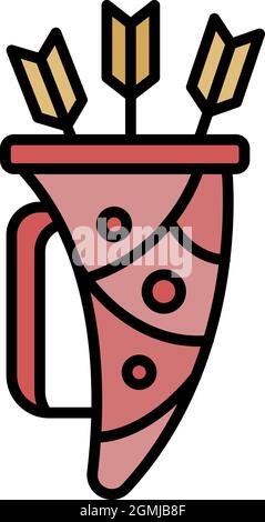 Arrow basket icon. Outline arrow basket vector icon color flat isolated Stock Vector