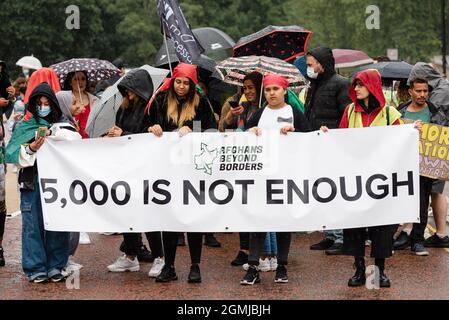 London, UK. 19th Sep, 2021. Afghan supporters march to Downing Street Credit: Andrea Domeniconi/Alamy Live News Stock Photo