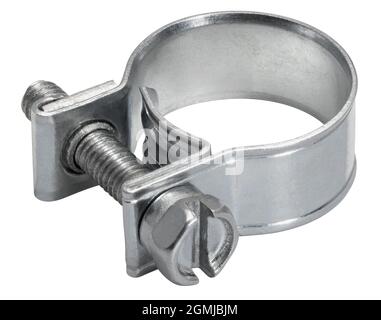 Hose clamp isolated in white back Stock Photo