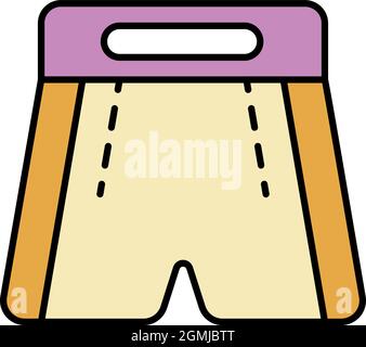 Boxing shorts icon. Outline boxing shorts vector icon color flat isolated Stock Vector