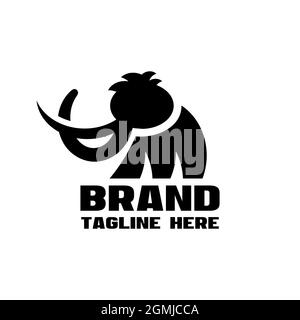 Modern Mammoth letter M logo. Vector illustration Stock Vector