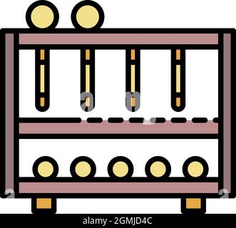 Croquet equipment icon. Outline croquet equipment vector icon color flat isolated Stock Vector