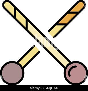 Croquet sport icon. Outline croquet sport vector icon color flat isolated Stock Vector