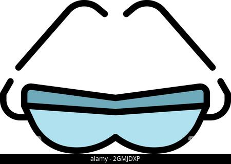 Cycling glasses icon. Outline cycling glasses vector icon color flat isolated Stock Vector