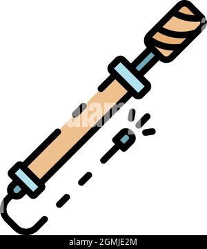 car wheel air inflating line icon vector illustration Stock Vector ...