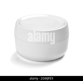 white container jar beauty hygiene blank plastic Stock Photo