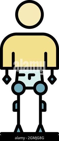 Humanoid horizontal cut icon. Outline humanoid horizontal cut vector icon color flat isolated Stock Vector