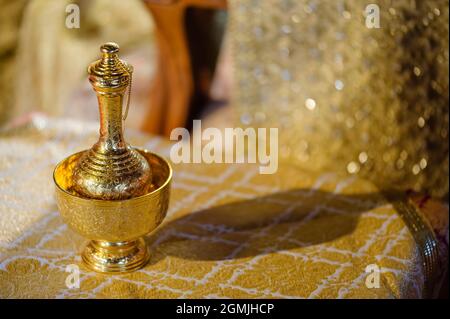 Thai's traditional's jar of holy water for pouring in many ceremony or buddhist and religion Stock Photo