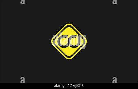 LETTERS CD OR DC LOGO DESIGN WITH NEGATIVE SPACE EFFECT Stock Vector