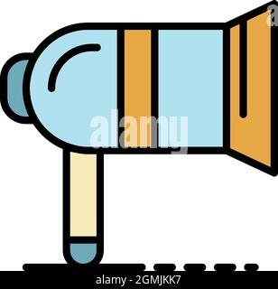 Recruitment megaphone icon. Outline recruitment megaphone vector icon color flat isolated Stock Vector