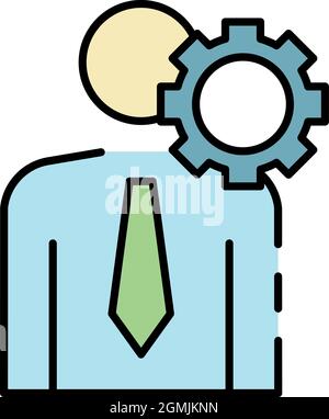 Business corporate man icon. Outline business corporate man vector icon color flat isolated Stock Vector