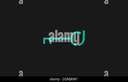 LETTERS CD OR KEY LOGO DESIGN WITH NEGATIVE SPACE EFFECT Stock Vector