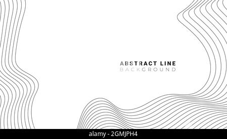 Creative minimal flowing line particles abstract wave background, smooth curvy shape dots fluid Stock Vector