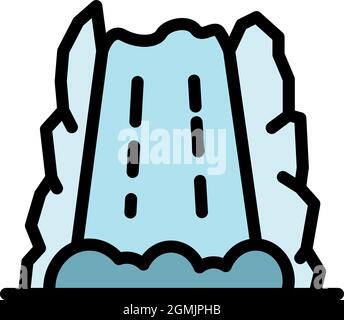 Nature cascade icon. Outline nature cascade vector icon color flat isolated Stock Vector