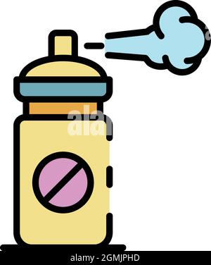 No mite spray icon. Outline no mite spray vector icon color flat isolated Stock Vector