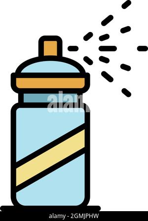 Mite spray bottle icon. Outline mite spray bottle vector icon color flat isolated Stock Vector