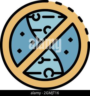 No genetic experimentation icon. Outline no genetic experimentation vector icon color flat isolated Stock Vector