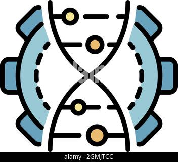 Genetic engineering icon. Outline genetic engineering vector icon color flat isolated Stock Vector