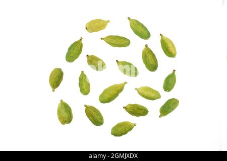 cardamom isolated on white background with clipping path Stock Photo