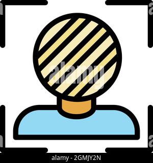Face recognition on screen icon. Outline face recognition on screen vector icon color flat isolated Stock Vector