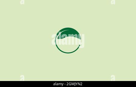 LETTER E ECO LOGO DESIGN WITH LEAF INSIDE Stock Vector