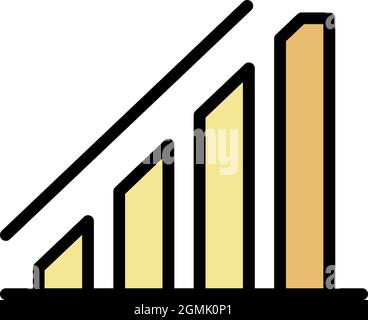 5G network signal strength icon. Outline 5G network signal strength vector icon color flat isolated Stock Vector