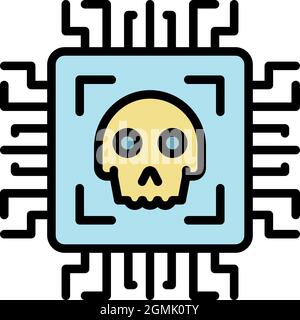 Malicious technologies icon. Outline malicious technologies vector icon color flat isolated Stock Vector