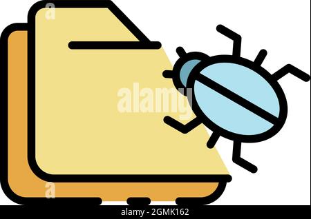Infecting folders icon. Outline infecting folders vector icon color flat isolated Stock Vector