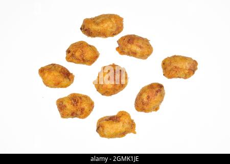Coated Peanuts Isolated on White Background with Clipping Path Stock Photo