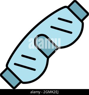 Ski goggles icon. Outline ski goggles vector icon color flat isolated Stock Vector