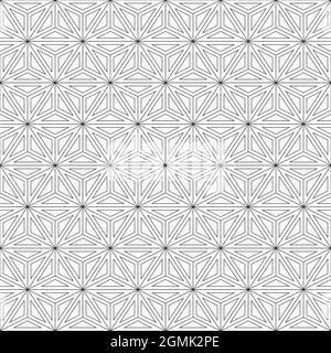 Abstract seamless triangles pattern. Geometric texture. Linear style. Outline triangles. Structured background. Vector black and white illustration. Stock Vector