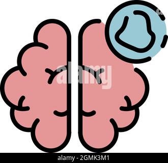 Brain amnesia icon. Outline brain amnesia vector icon color flat isolated Stock Vector