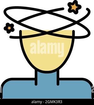 Dizzy icon. Outline dizzy vector icon color flat isolated Stock Vector