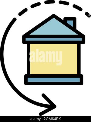 Reboot smart home icon. Outline reboot smart home vector icon color flat isolated Stock Vector