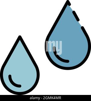 Humidity control icon. Outline humidity control vector icon color flat isolated Stock Vector