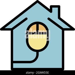 Smart home mouse control icon. Outline smart home mouse control vector icon color flat isolated Stock Vector