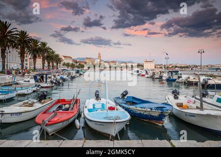 Split town with clouds in the sky Stock Photo