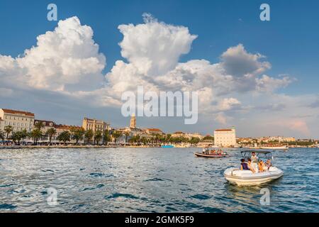Split town with clouds in the sky Stock Photo