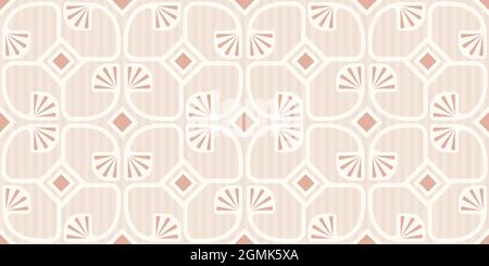 Vector vintage seamless pattern in art deco style. Retro seamless floral pattern with abstract geometric plants. Stock Vector