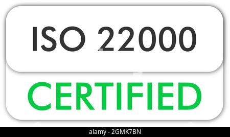 ISO 22000 Certified badge, icon. Certification stamp. Flat design vector. Vector illustration Stock Vector