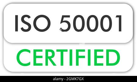 ISO 50001 Certified badge, icon. Certification stamp. Flat design vector. Vector illustration Stock Vector