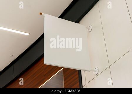 Blank shop sign board in shopping mall for logo promotion Stock Photo