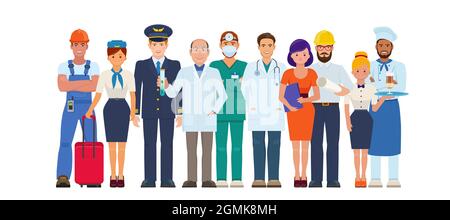 A group of people of different professions Stock Vector