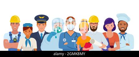 Men and women of different professions Stock Vector