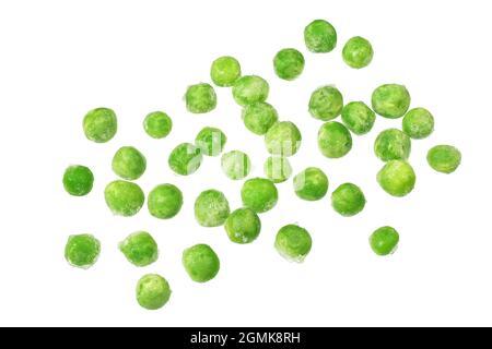 Frosted Peas Isolated on White Background with Clipping Path Stock Photo