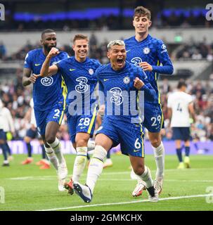 GOAL 1-0, Kai Havertz of Chelsea goal celebration with Mason Mount of